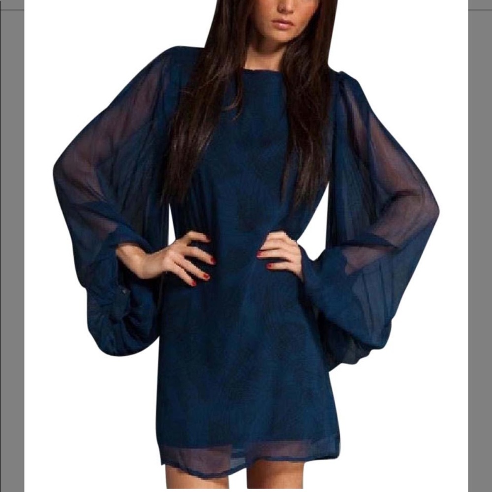 Navy Winter Kate silk cocktail dress